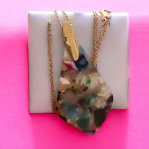 Necklace with long pendant hard resin material artist in Florida St Augu…